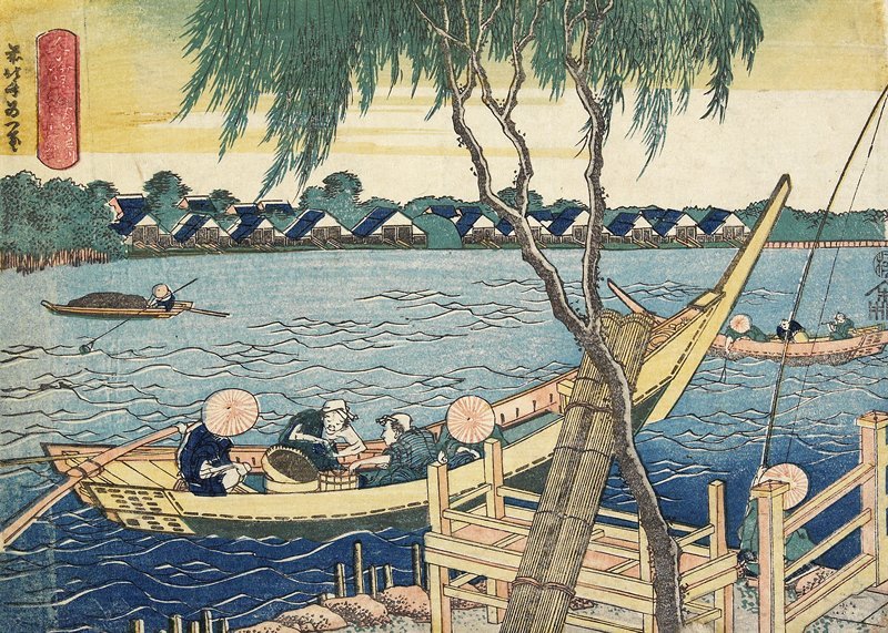 Long-line Fishing On The Miyato River — Katsushika Hokusai