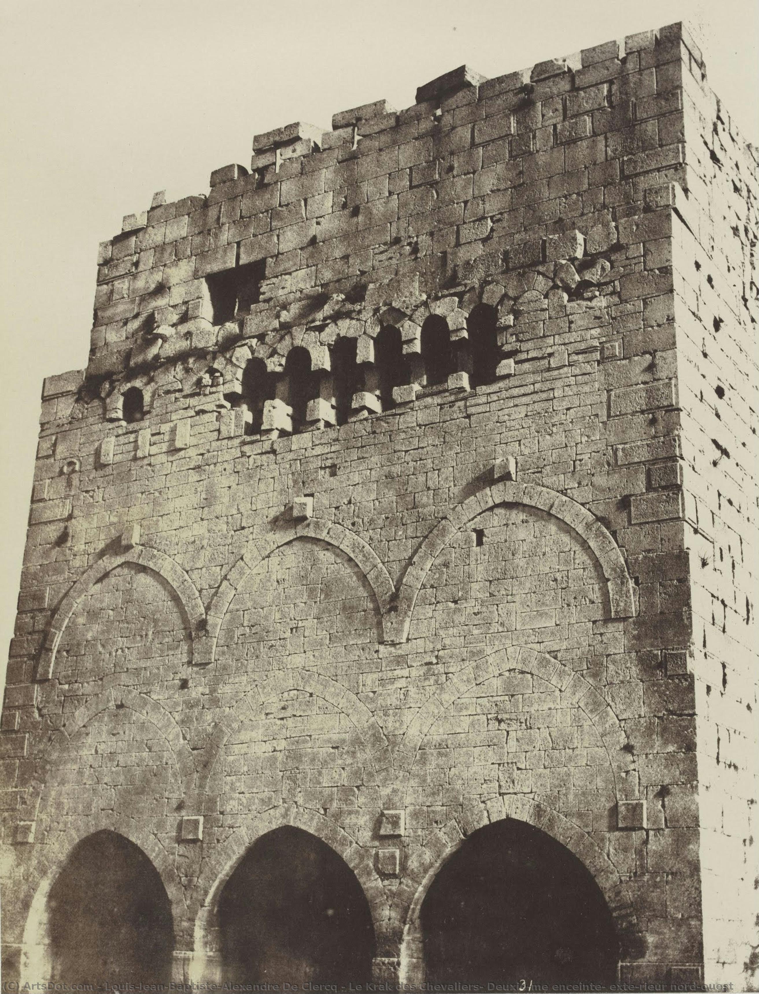 Le Krak Des Chevaliers: Zweite Umwallung, Außenansicht Nordwest — Louis-jean-baptiste-alexandre De Clercq
