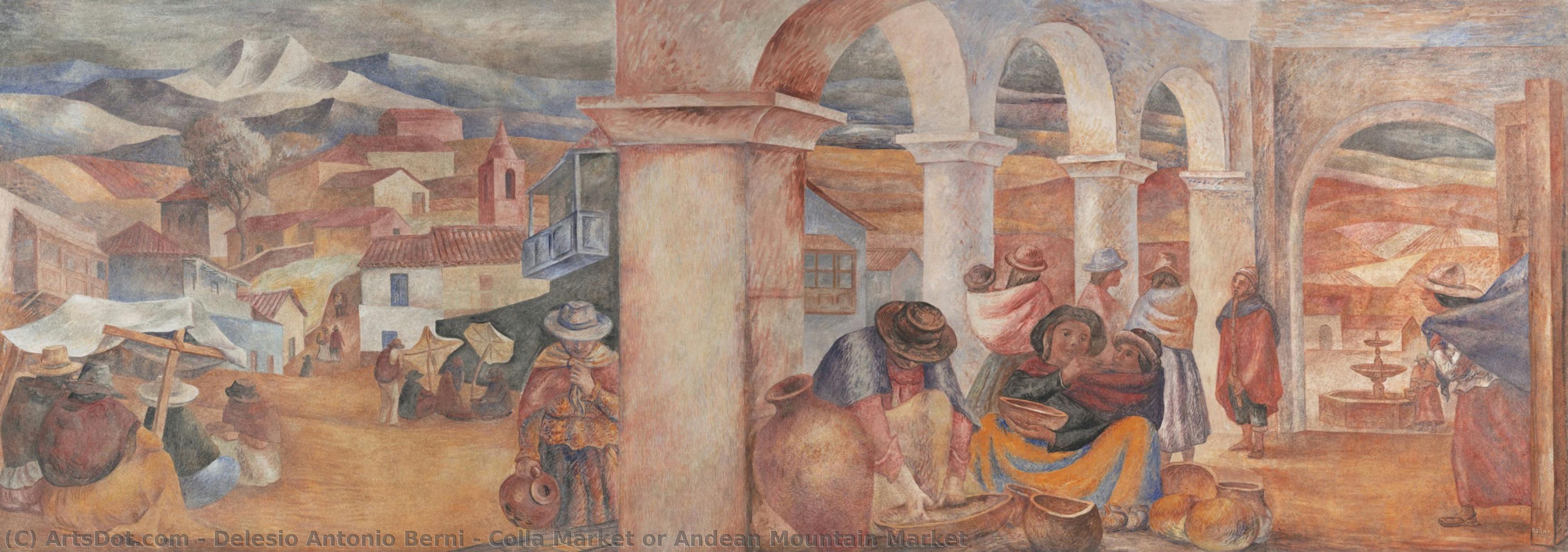 Colla Market Or Andean Mountain Market — Antonio Berni