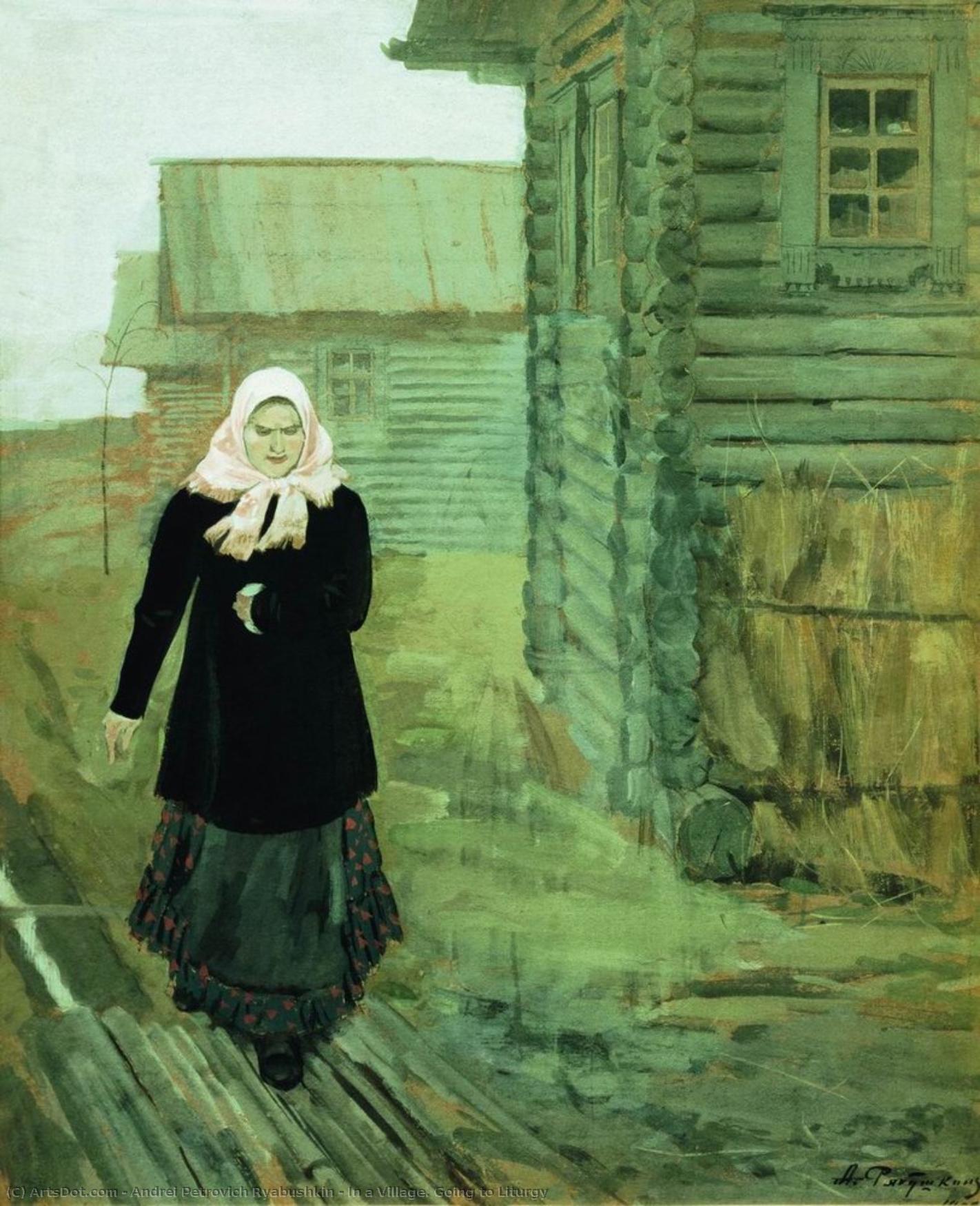 In A Village. Going To Liturgy — Andrei Petrovich Ryabushkin