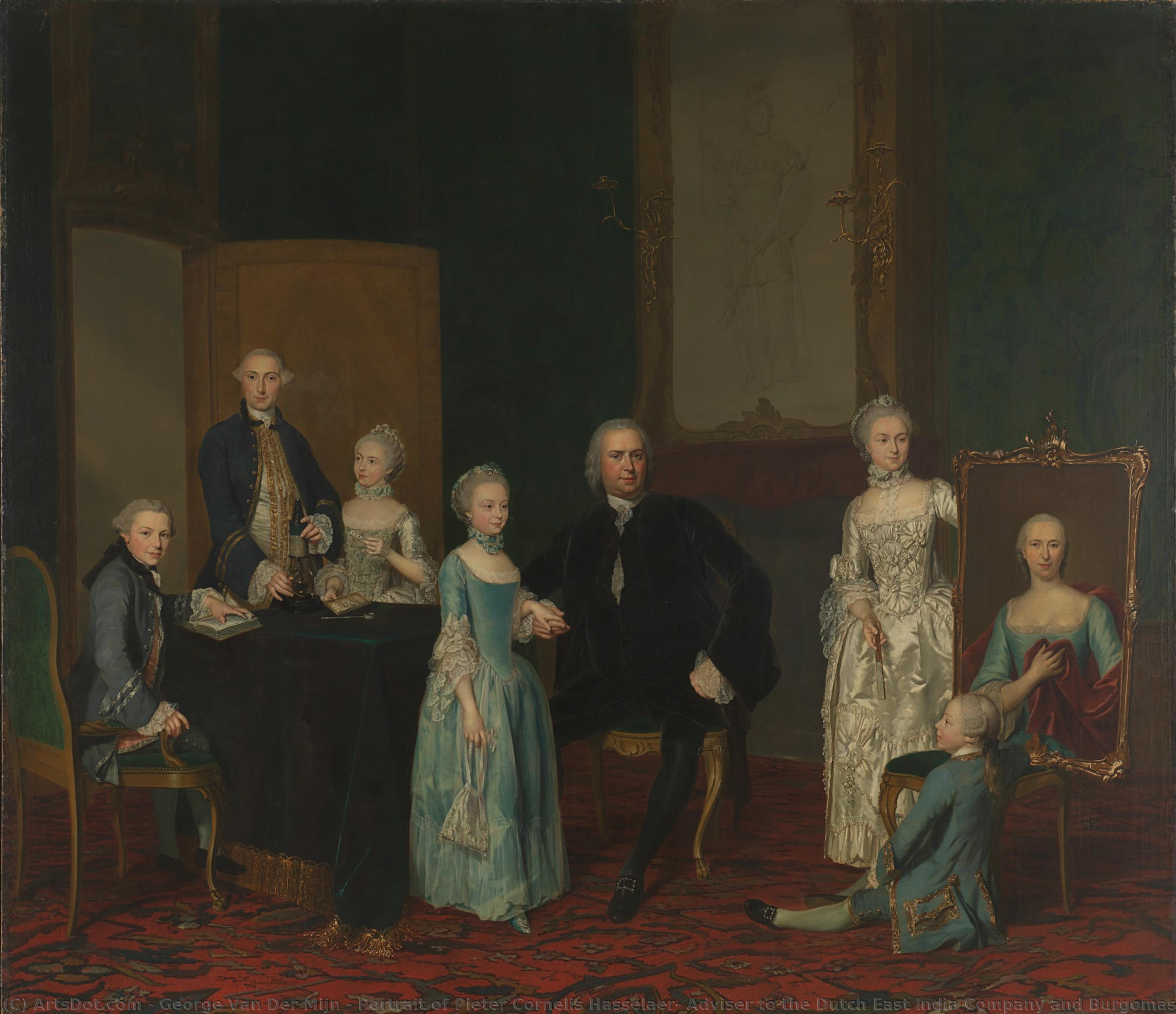 Portrait Of Pieter Cornelis Hasselaer, Adviser To The Dutch East India Company And Burgomaster Of Amsterdam, With His Family, George Van Der Mijn, 1763 — George Van Der Mijn