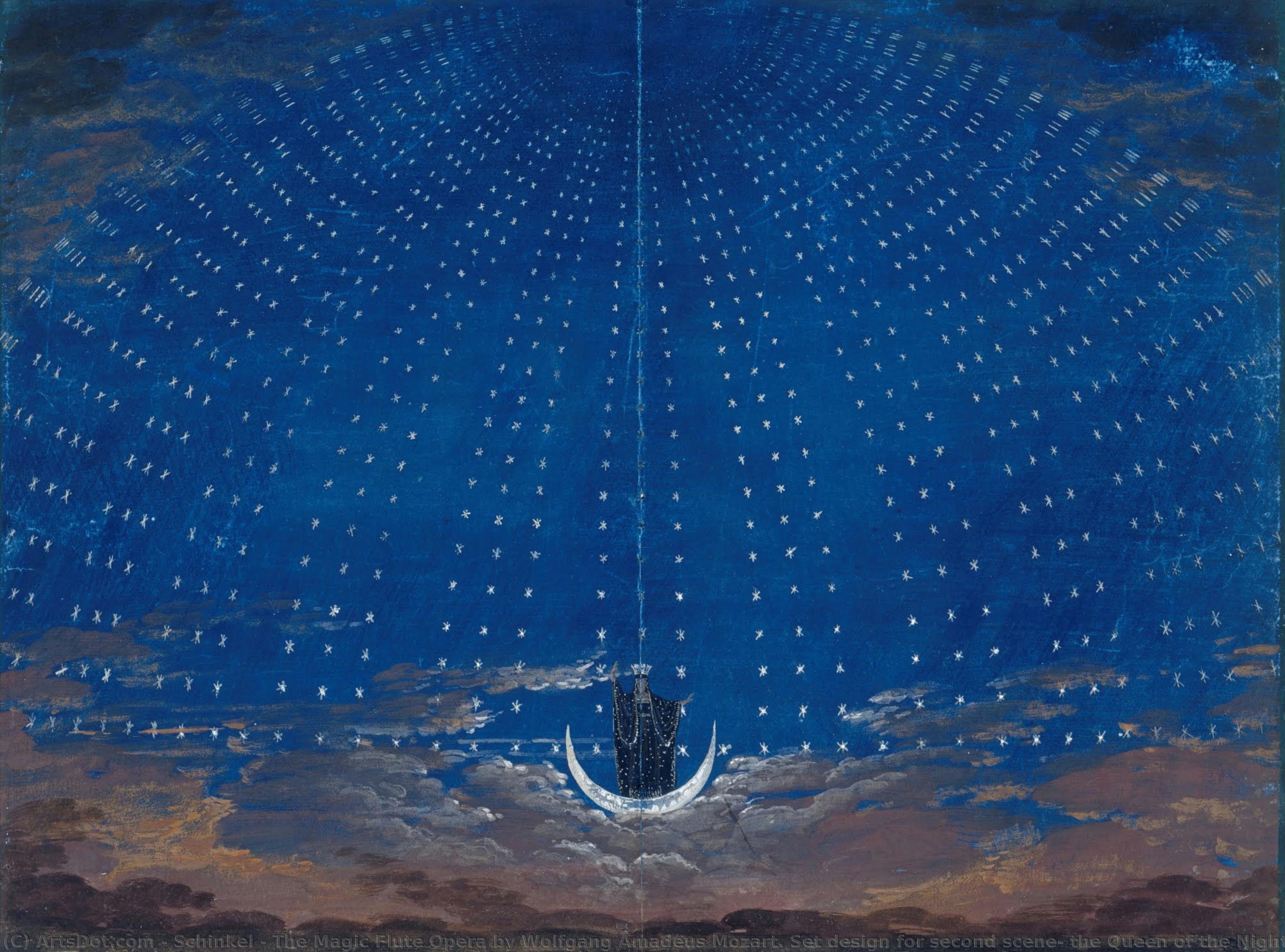 Die Zauberflöte Von Wolfgang Amadeus Mozart. Bühnenbild Für Die Zweite Szene, Der Sternensaal Der Königin Der Nacht — Karl Friedrich Schinkel