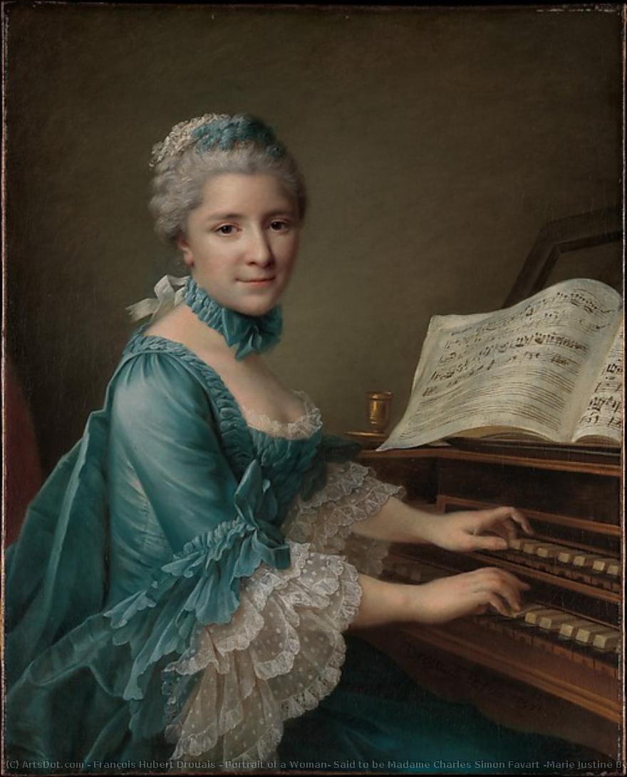 Portrait Of A Woman, Said To Be Madame Charles Simon Favart (marie Justine Benoîte Duronceray, 1727–1772) — Fransoa Ibert Drua