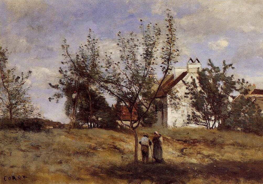 An Orchard At Harvest Time — Jean-baptiste-camille Corot