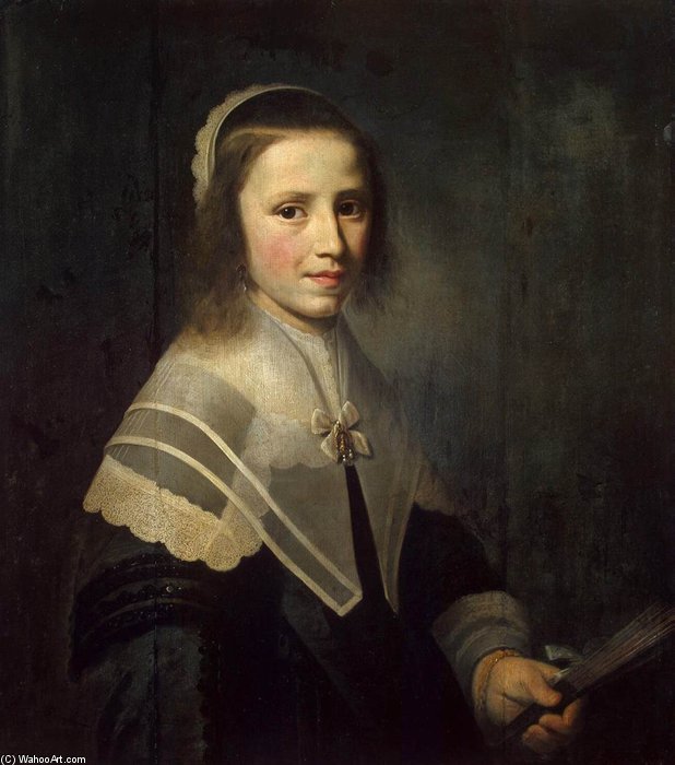 Girl Holding A Fan — Hendrick Corneliszoon Van Vliet