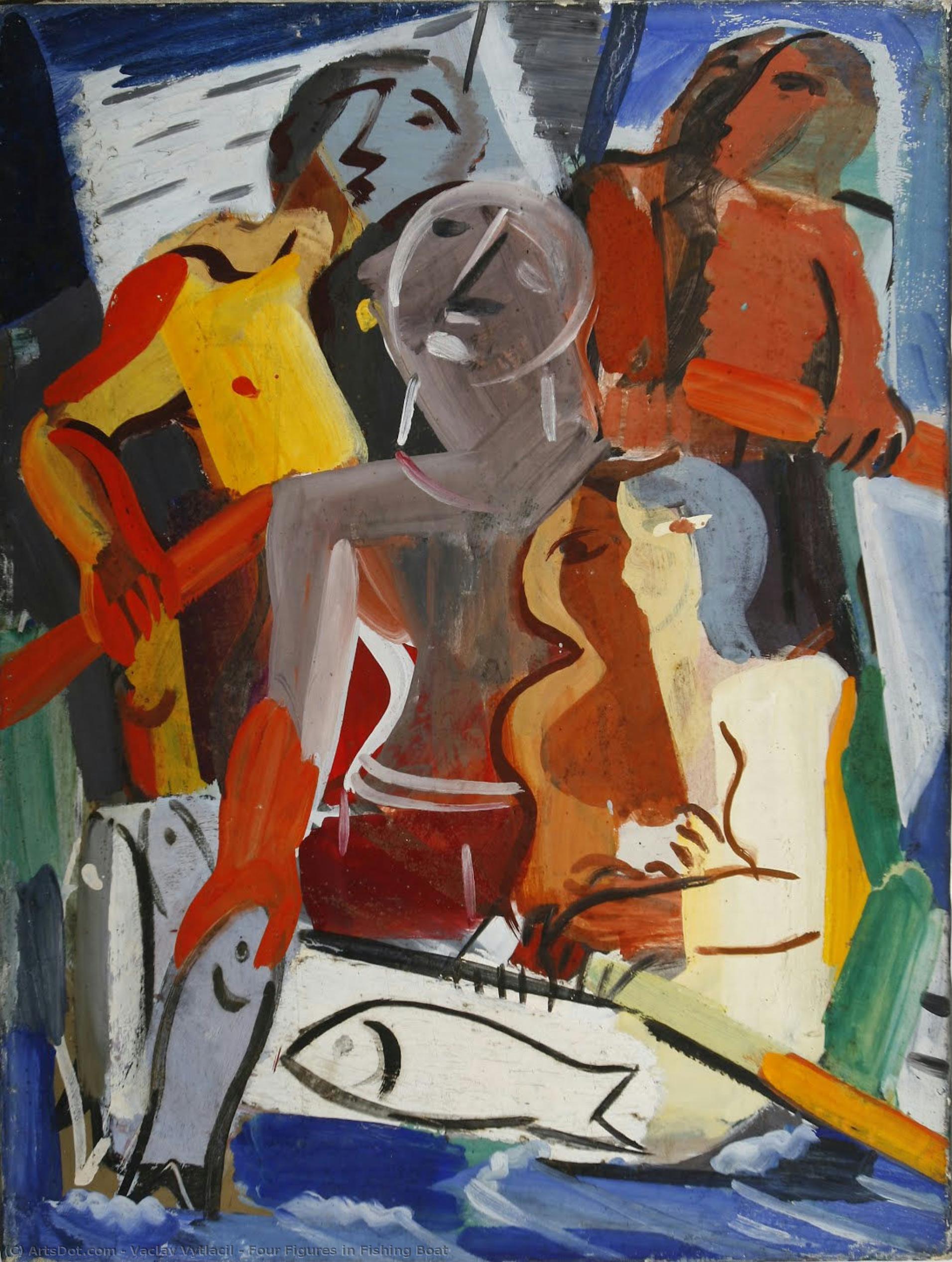 Four Figures In Fishing Boat — Vaclav Vytlacil