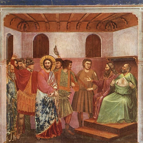 Scrovegni - [32] - Christus Vor Kaiaphas — Giotto Di Bondone