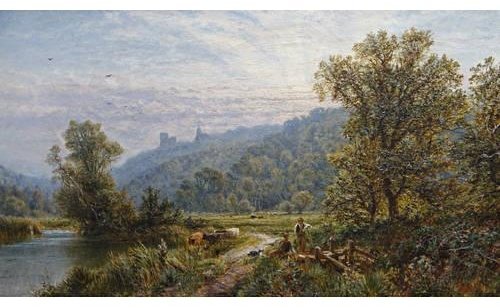 Cow Herders Resting By A Riverbank — Alfred I Glendening