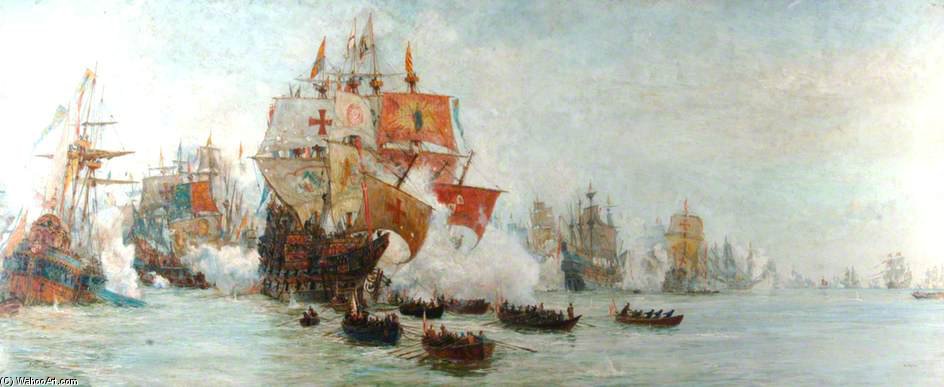 The Battle Of Gravelines — William Lionel Wyllie