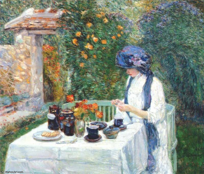 The Terre-cuite Tea Set (french Tea Garden) — Frederick Childe Hassam