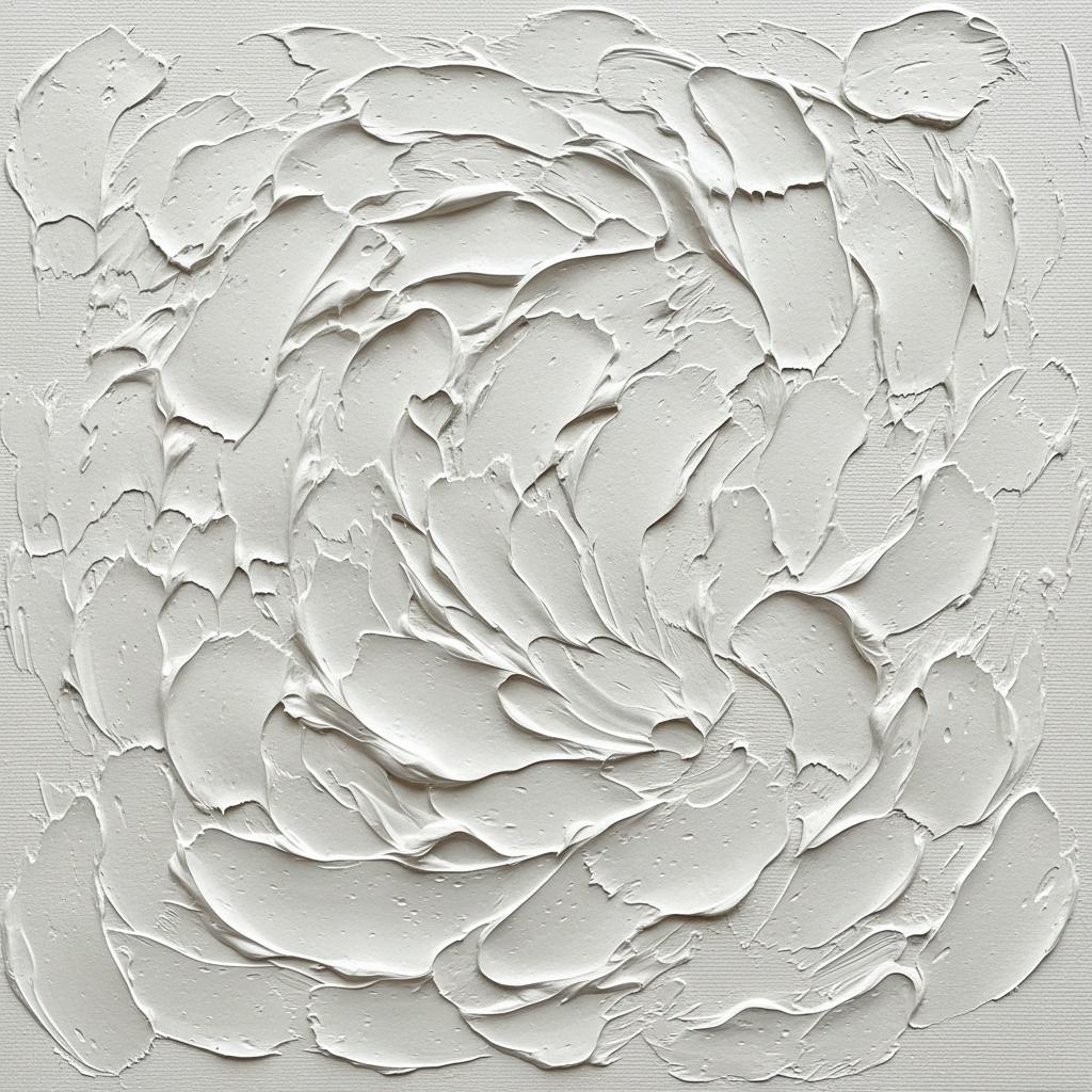Ätherische Strahlkraft: Eine Skulpturale Monochrome Studie In Unendlichem Weißem Impasto-relief — David Moreau
