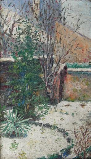 Jardin Parisien Sous La Neige — Yvonne Jean Haffen