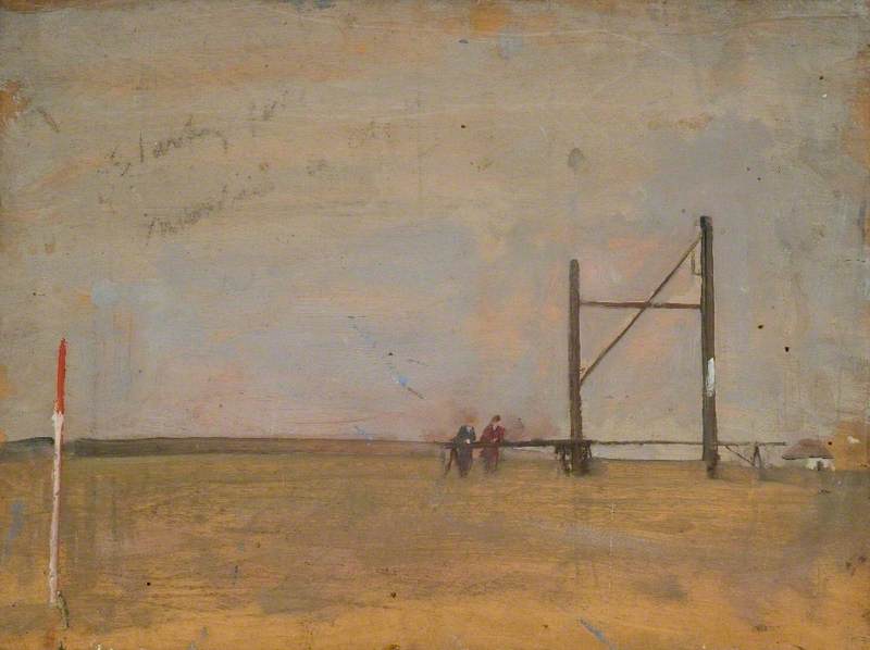 Study Of The Starting Post (recto) — Sir Alfred James Munnings