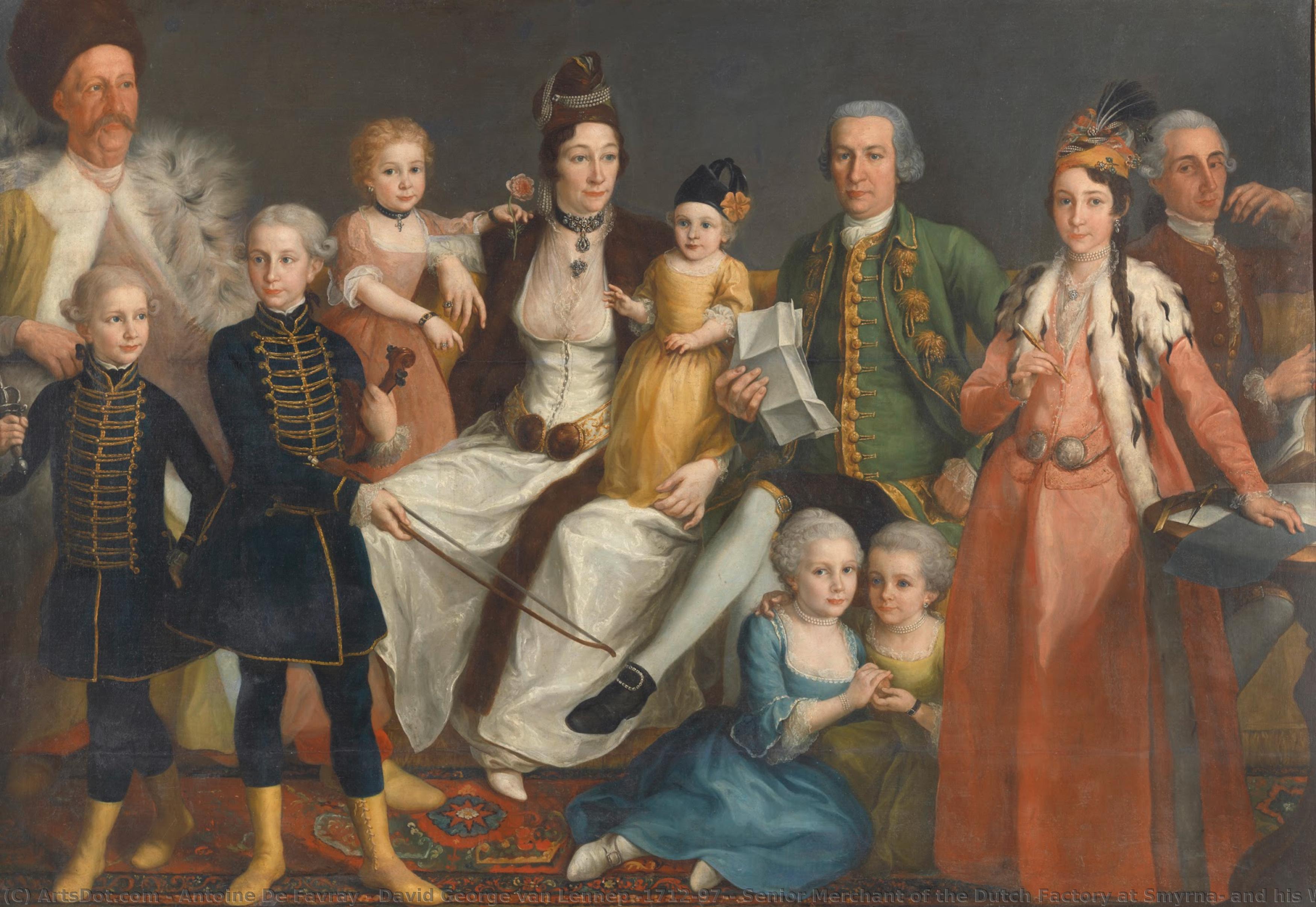 David George Van Lennep (1712-97), Senior Merchant Of The Dutch Factory At Smyrna, And His Wife And Children, Antoine De Favray (attributed To), 1769 - 1771 — Antoine De Favray