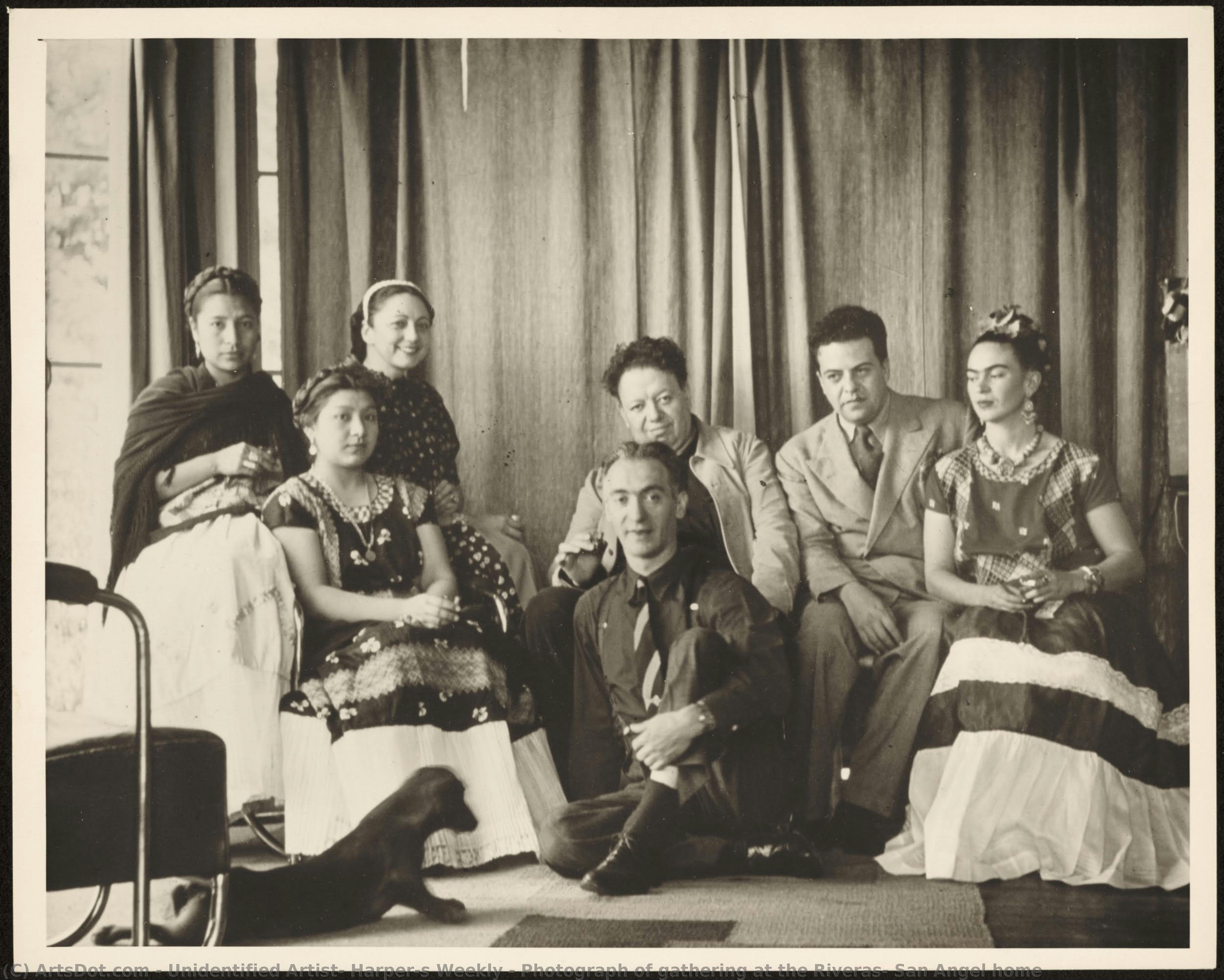 Photograph Of Gathering At The Riveras’ San Angel Home — Unidentifizierter Künstler, Harper's Weekly