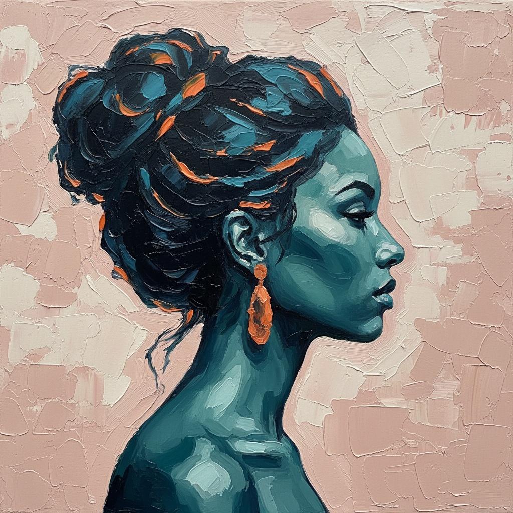 Sculpted Shadows In Teal And Amber: A Monumental Study Of Melancholic Grace — Christian Noiret