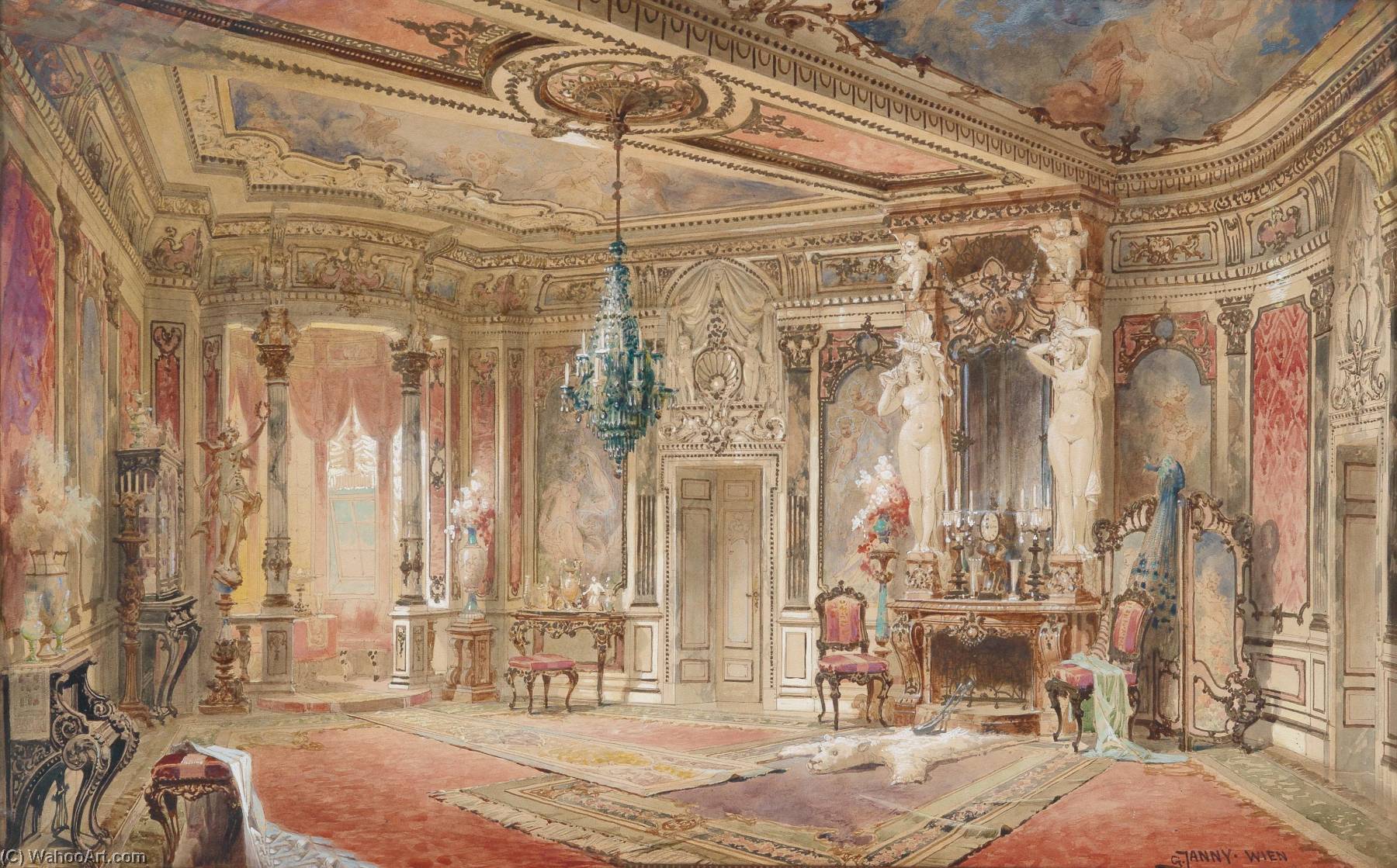 German Interieur Salon Im Makartstil — Georg Janny