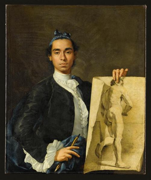 Portrait De L'artiste Tenant Une Académie — Luis Egidio Meléndez