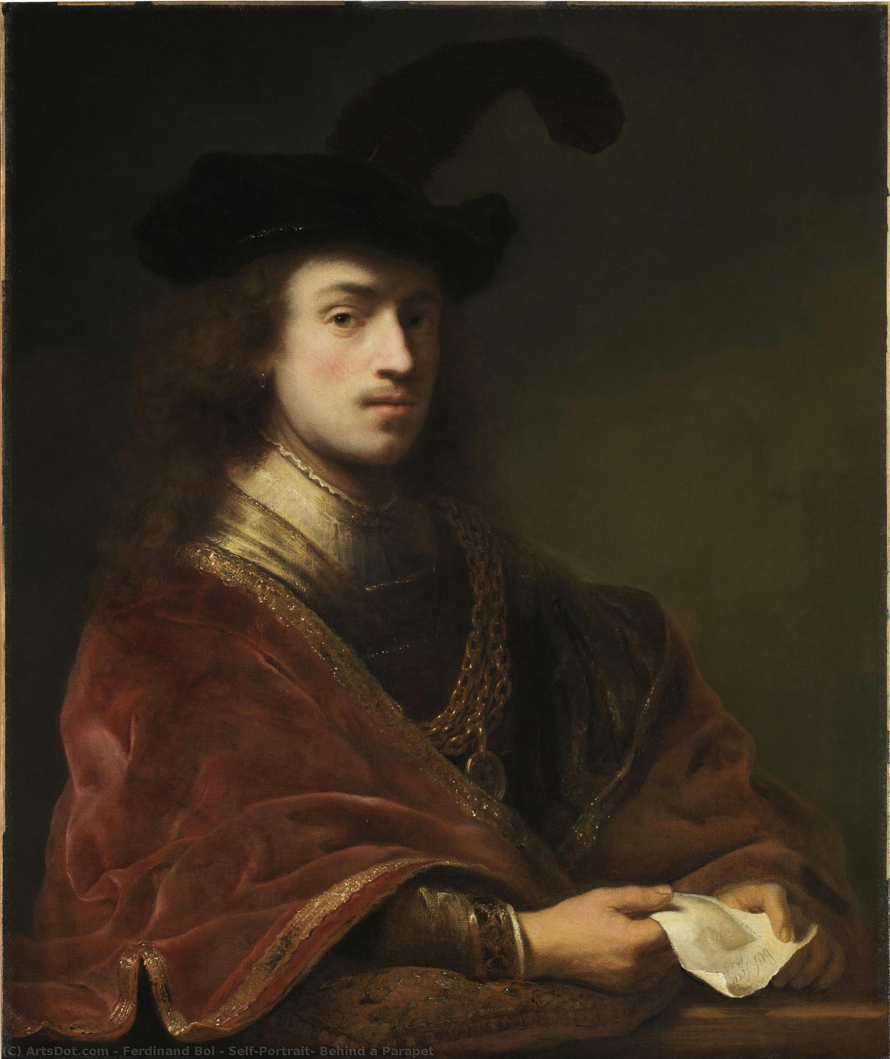 Self-portrait, Behind A Parapet — Фердинанд Бол