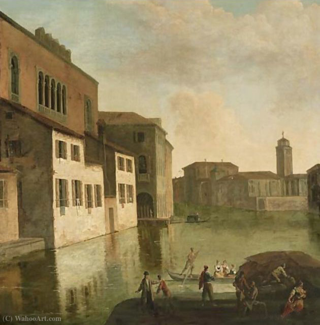 Venice, A View Of The Fondaco Dei Turchi, The Canal Of The Canareggio With The Church And Campanile Of San Geremia In The Distance — Johan Richter