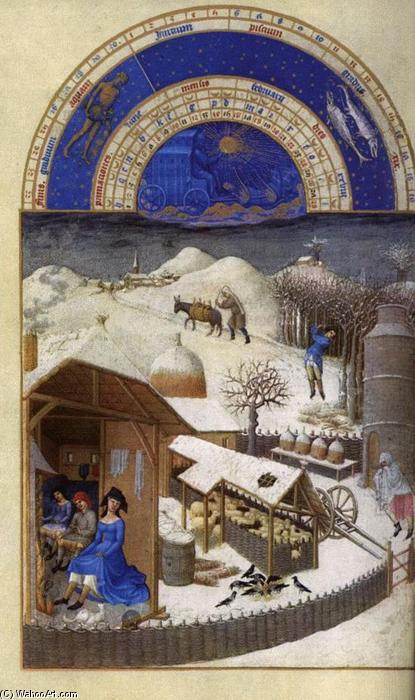 Les Très Riches Heures Du Duc De Berry: Fevrier (february) — Limbourg Brothers