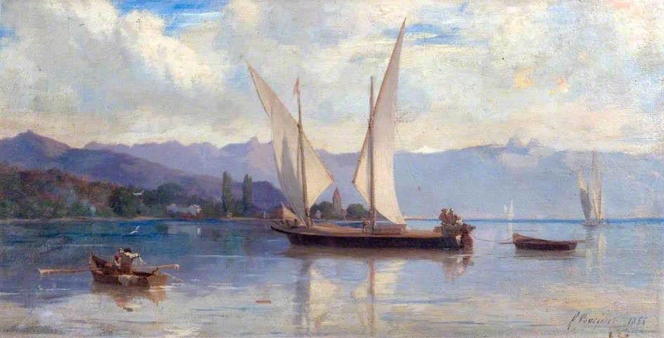 Lake Geneva With Sailing Boats — Francois Bocion