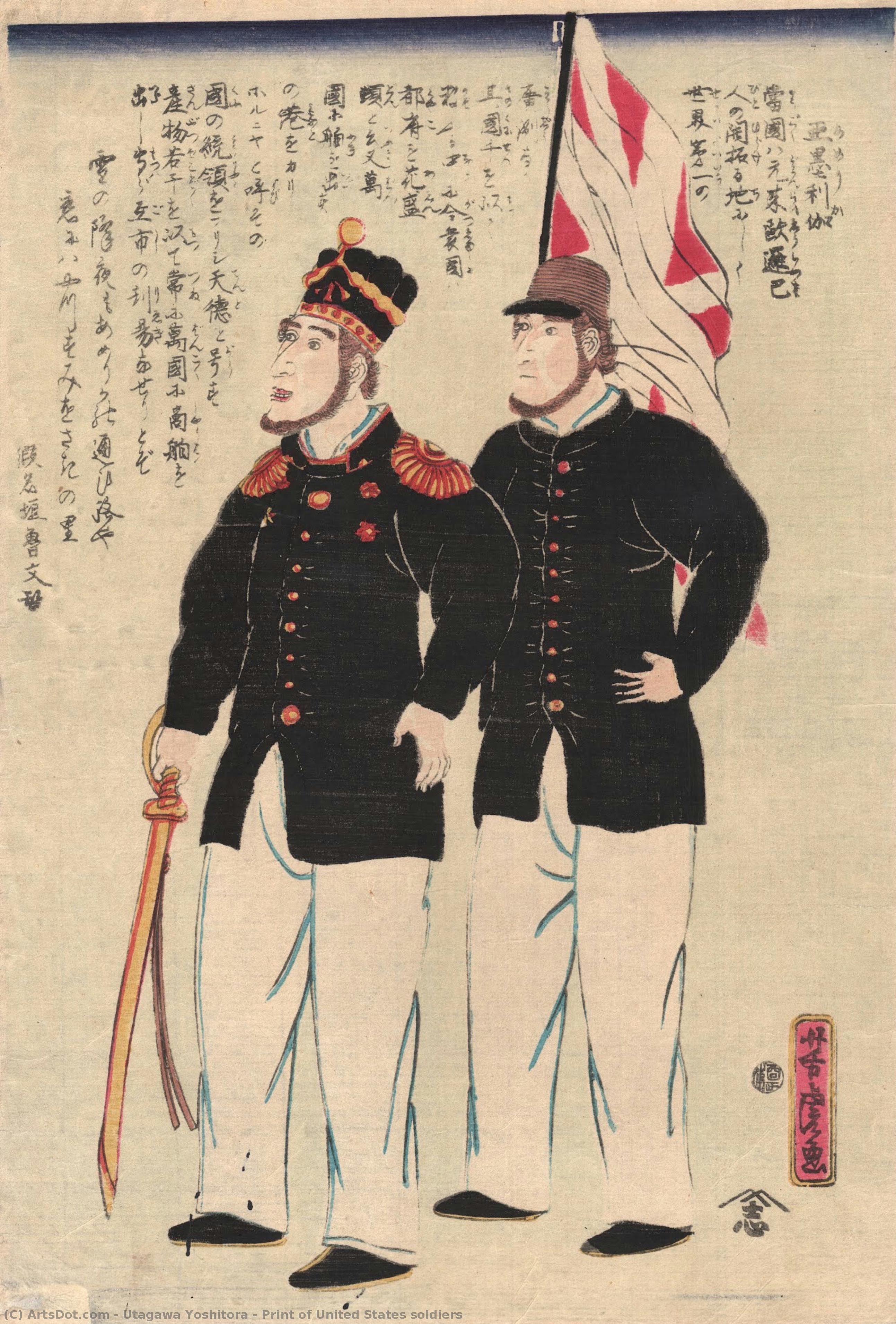 Print Of United States Soldiers — Utagawa Yoshitora