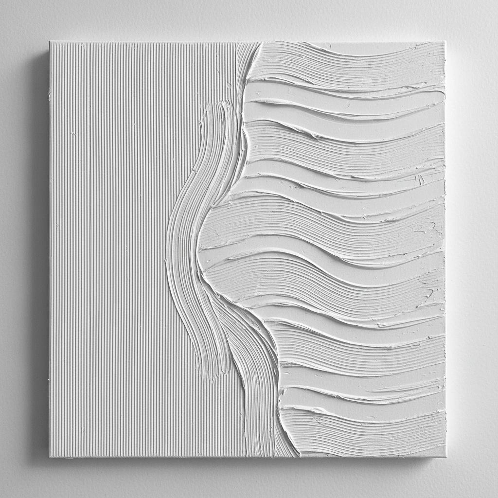 Architektonische Stille: Eine Monochrome Studie Rhythmischer Linien Und Skulpturaler Weißer Reliefs — David Moreau