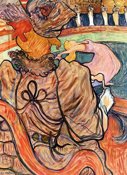 At The Nouveau Cirque - The Dancer And Five Stuffed Shirts — Comte Henri Marie Raymond De Toulouse-lautrec-monfa