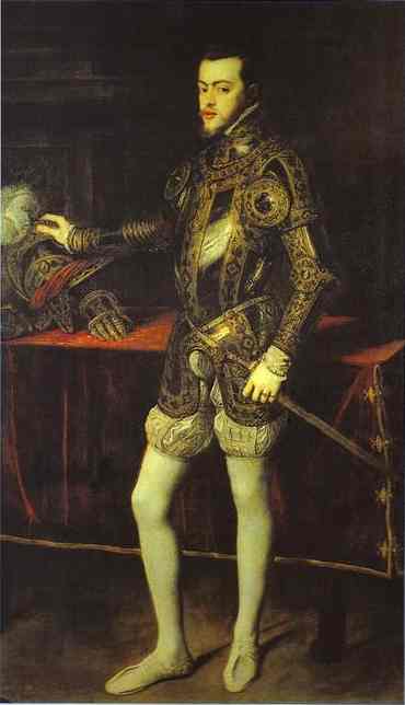 Portrait Of Philip Ii In Armor — Titian