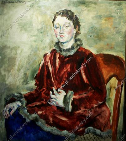 A Girl In A Velvet Coat — Pyotr Konchalovsky