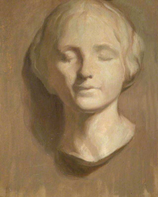 Study Of Female Head Grisaille (verso) — Percy Harland Fisher
