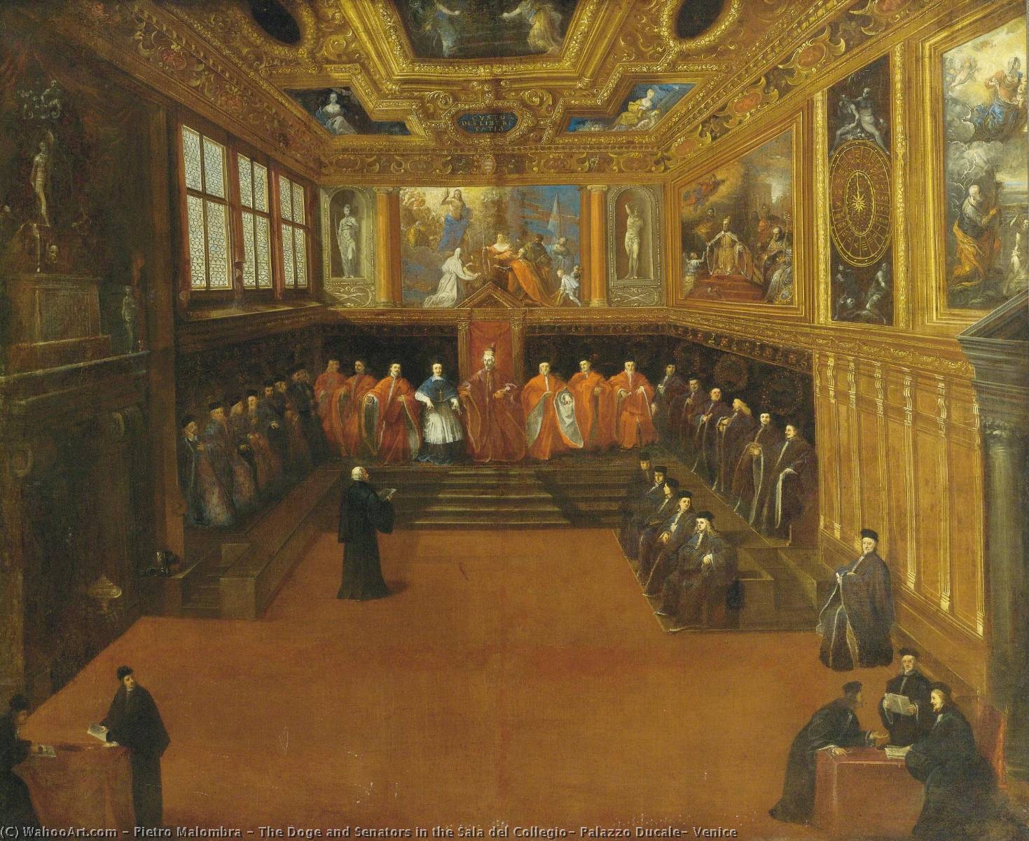 The Doge And Senators In The Sala Del Collegio, Palazzo Ducale, Venice — Pietro Malombra