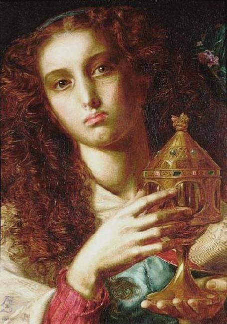 King Pelles' Daughter Bearing The Sancgraal — Anthony Frederick Augustus Sandys