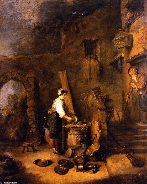 Woman Cleaning Copper — Jean-antoine Watteau