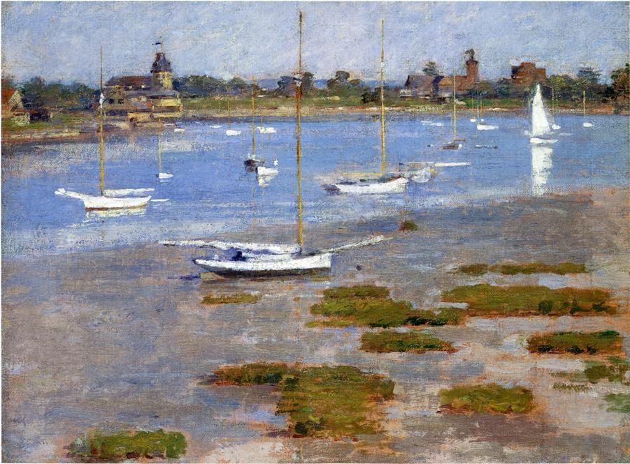 Low Tide, The Riverside Yacht Club — Theodore Robinson