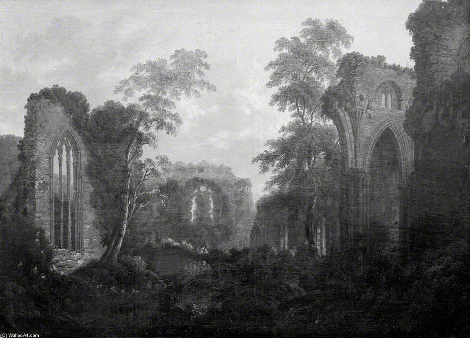 A Wooded Landscape With Figures Amongst Ruins — Alexander Nasmyth