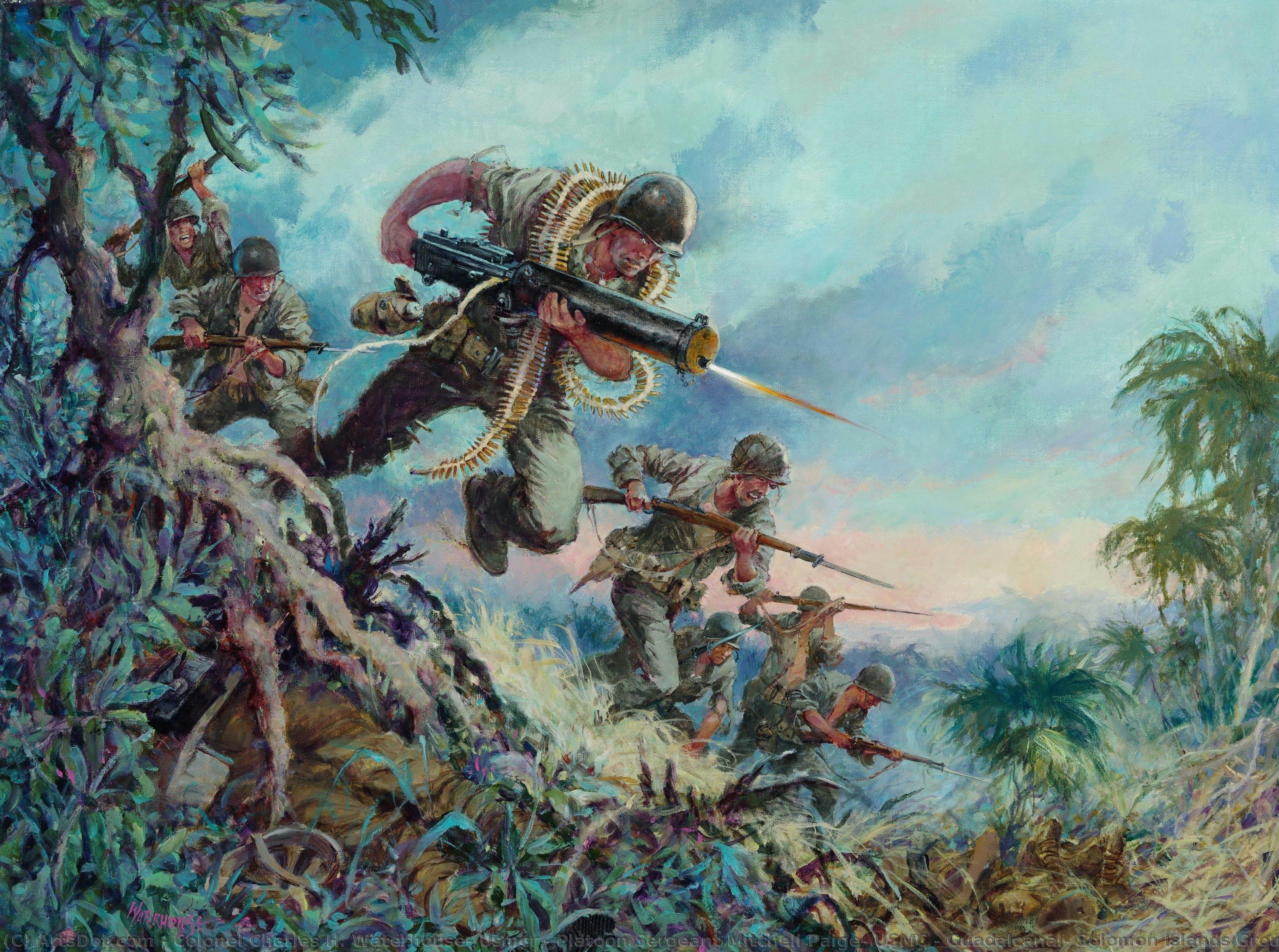 Platoon Sergeant Mitchell Paige, Usmc – Guadalcanal, Solomon Islands Group — Coronel Charles H. Waterhouse, Usmcr