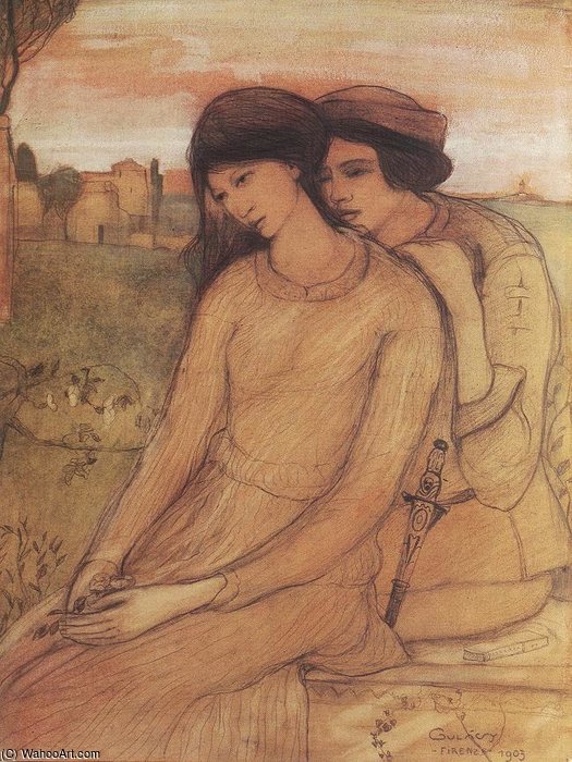 Francesca Da Rimini And Paolo Malatesta — Gulacsy Lajos Kalman