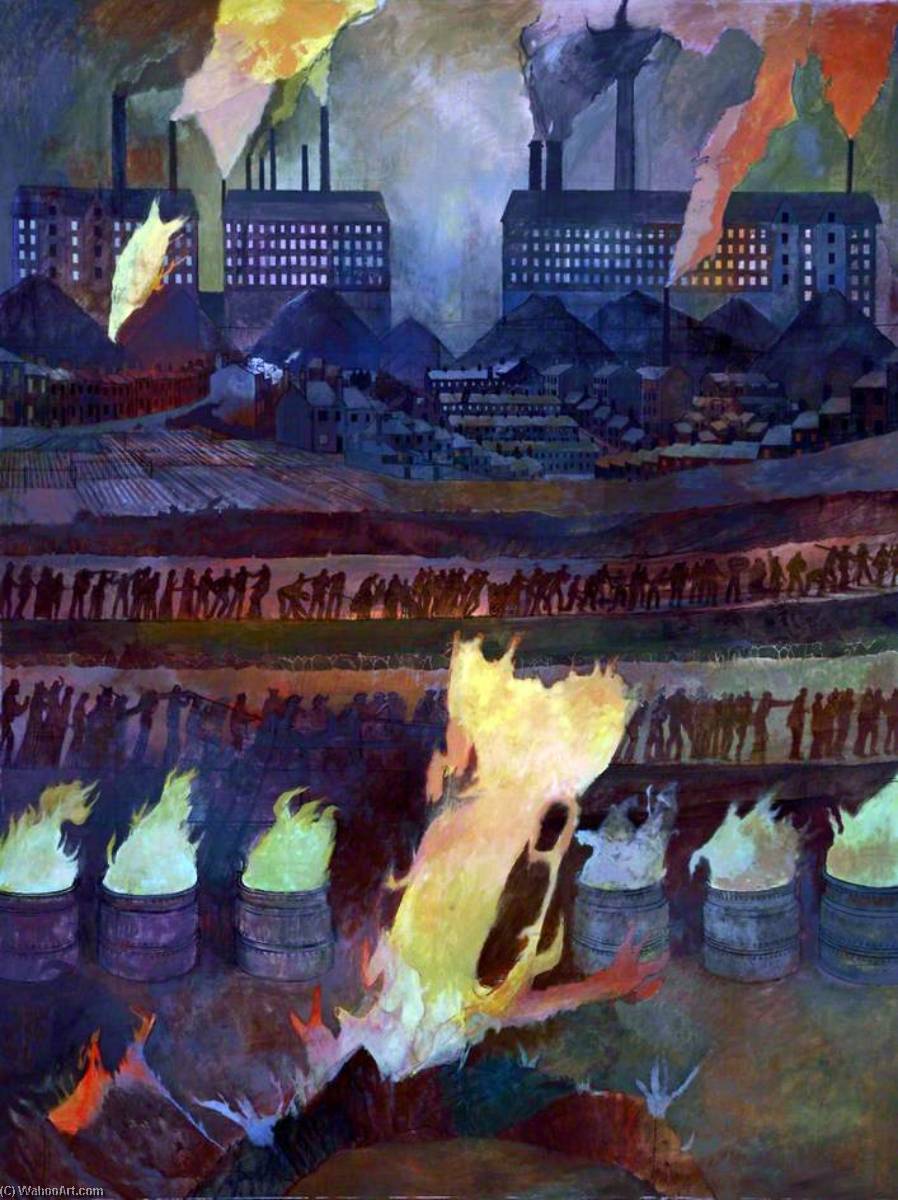 Lever House Mural (triptych, Right Wing) — Leonard Henry Rosoman