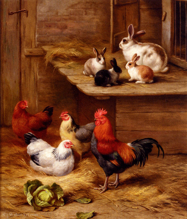 Farmyard Neighbours — Edgar Hunt