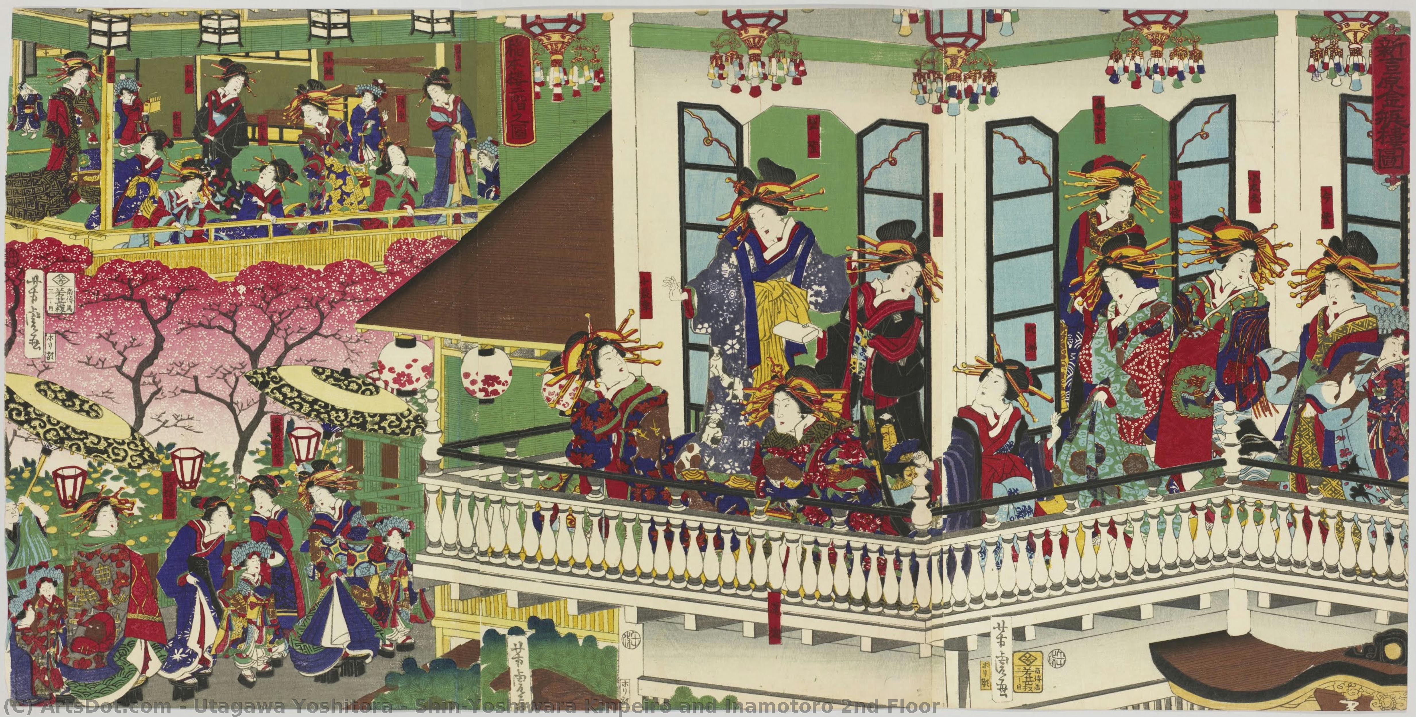 Shin-yoshiwara Kinpeiro And Inamotoro 2nd Floor — Utagawa Yoshitora
