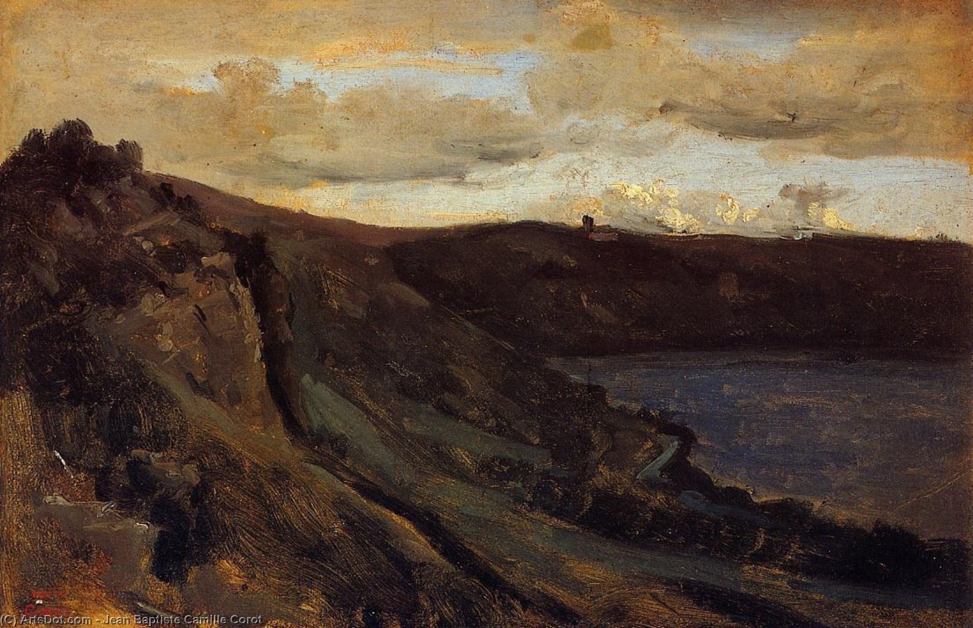 The Tibre River Hemmed In By The Collines — Jean-baptiste-camille Corot