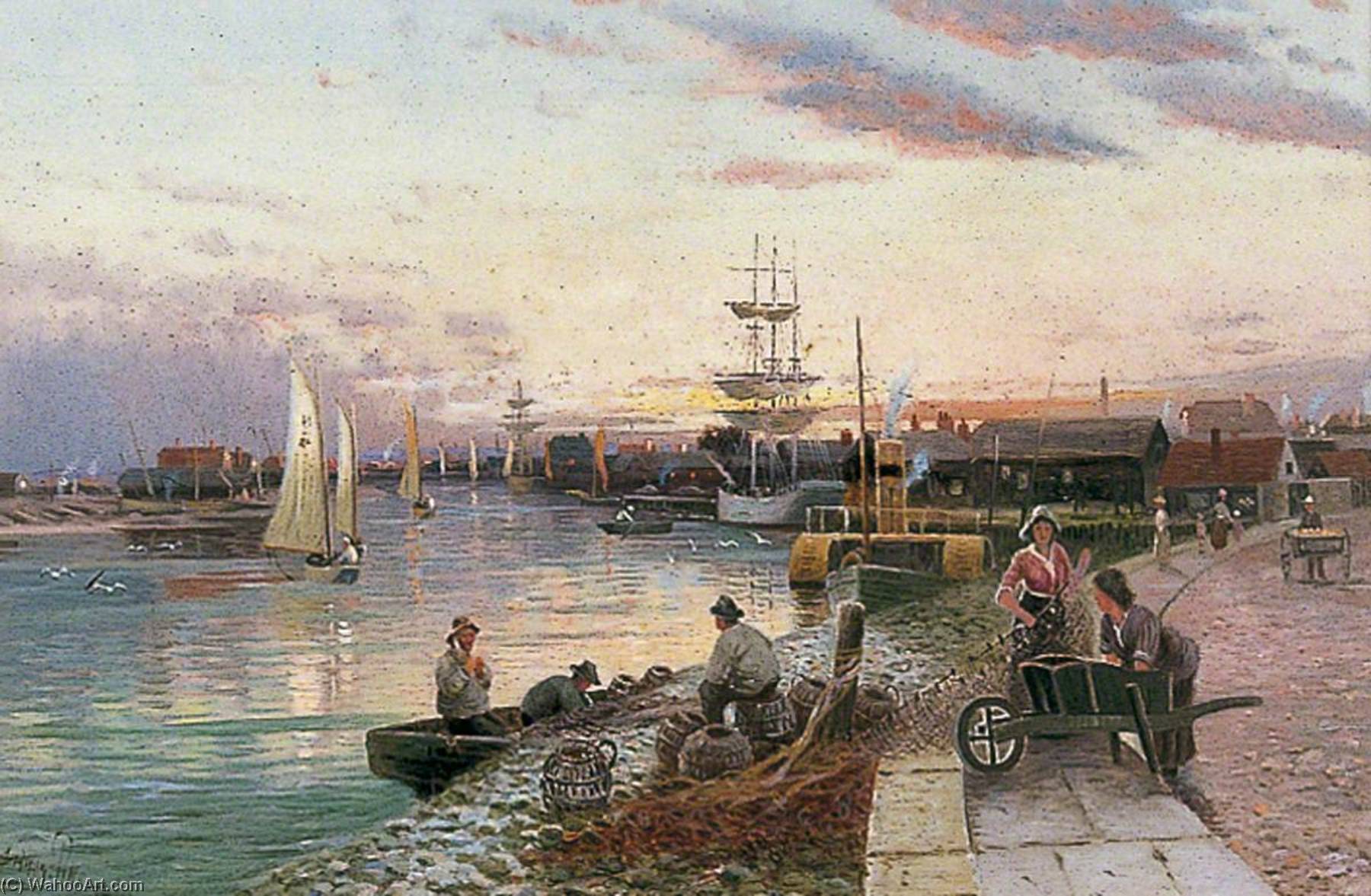 Fishermen Beside A River Mouth — Sidney Pike