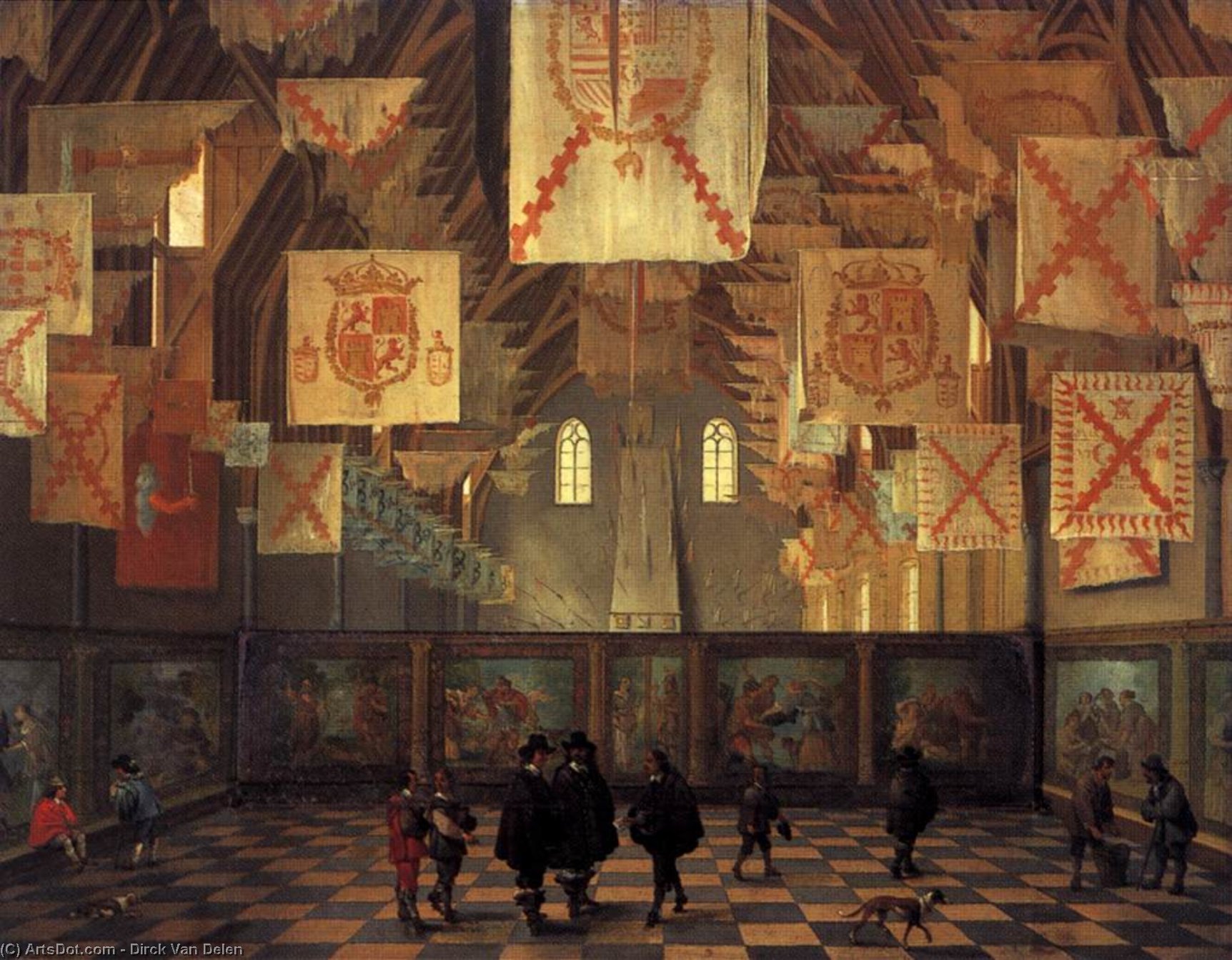 The Great Hall Of The Binnenhof In The Hague — Dirck Van Delen