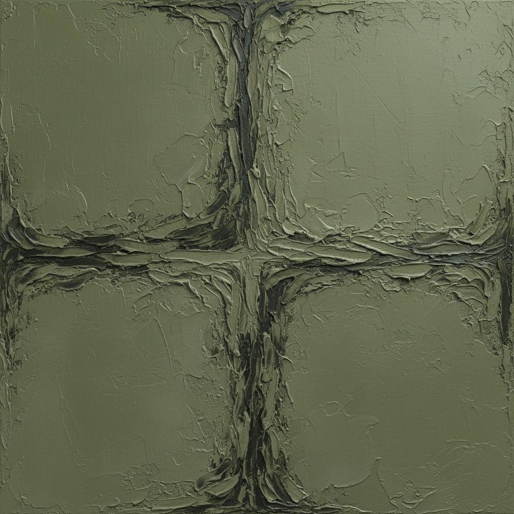 Primordial Strata: A Monumental Study In Verdant Shadows And Deep Charcoal Relief — David Moreau