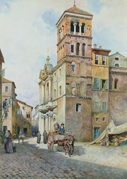 View Of Santa Maria In Monticelli, Rome - — Ettore Roesler Franz