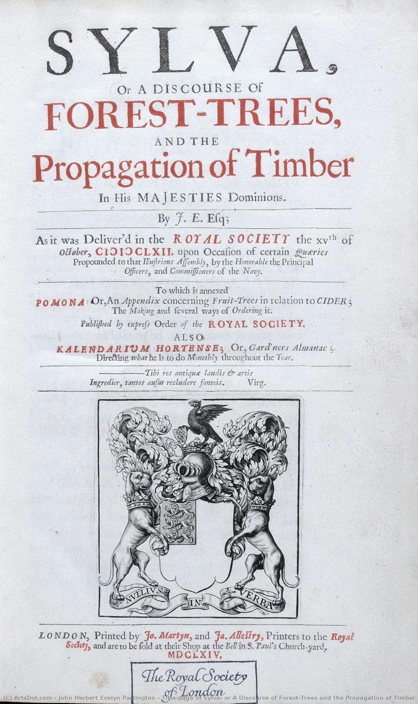 Title-page Of Sylva, Or A Discourse Of Forest-trees And The Propagation Of Timber — John Herbert Evelyn Partington
