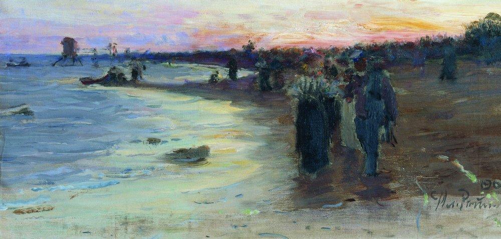 On The Shore Of The Gulf Of Finland — Ilya Yefimovich Repin