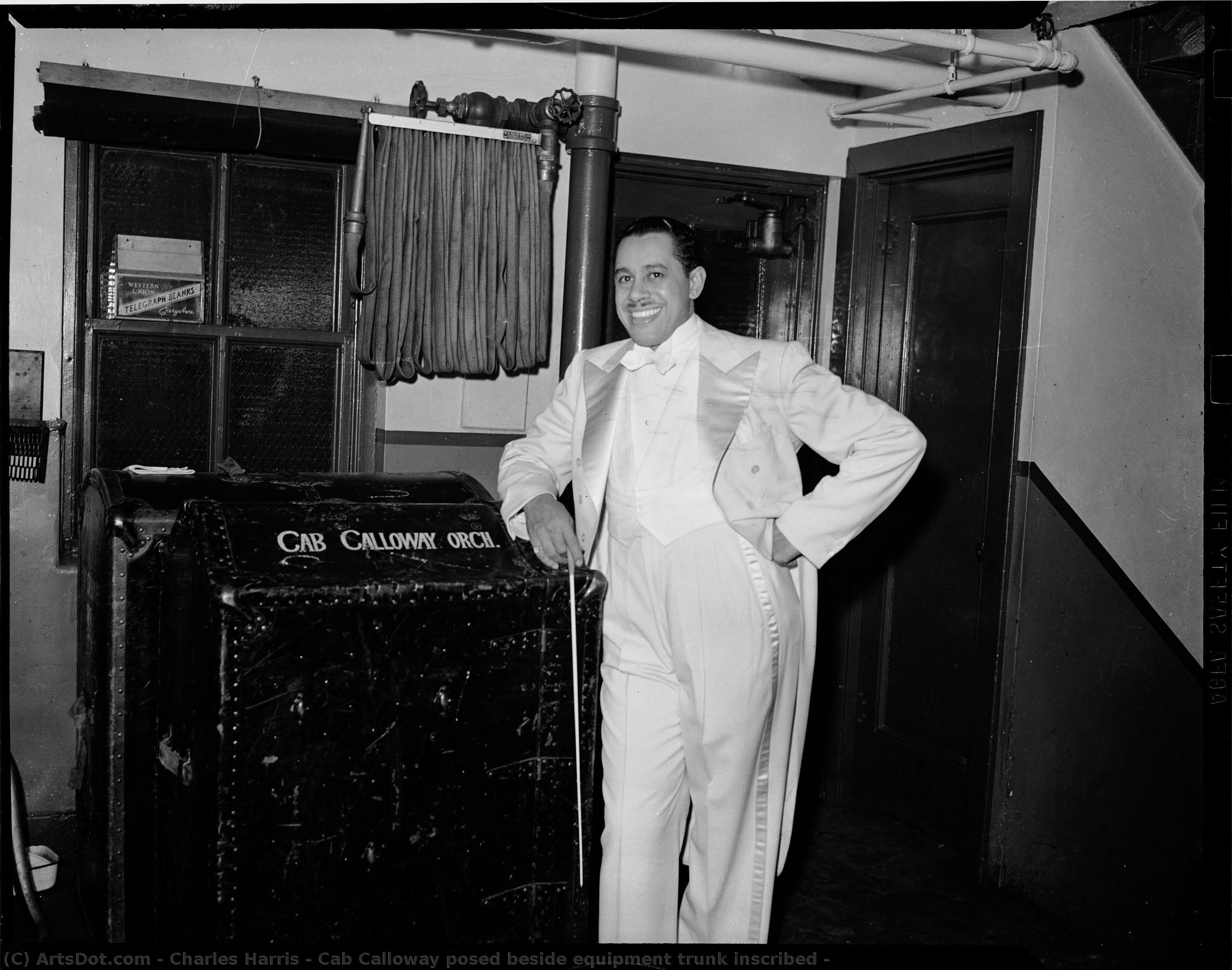 Cab Calloway Posed Beside Equipment Trunk Inscribed — Charles Harris